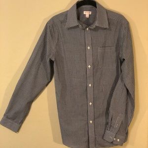 Cat & Jack Black White Gingham Boys Dress Shirt